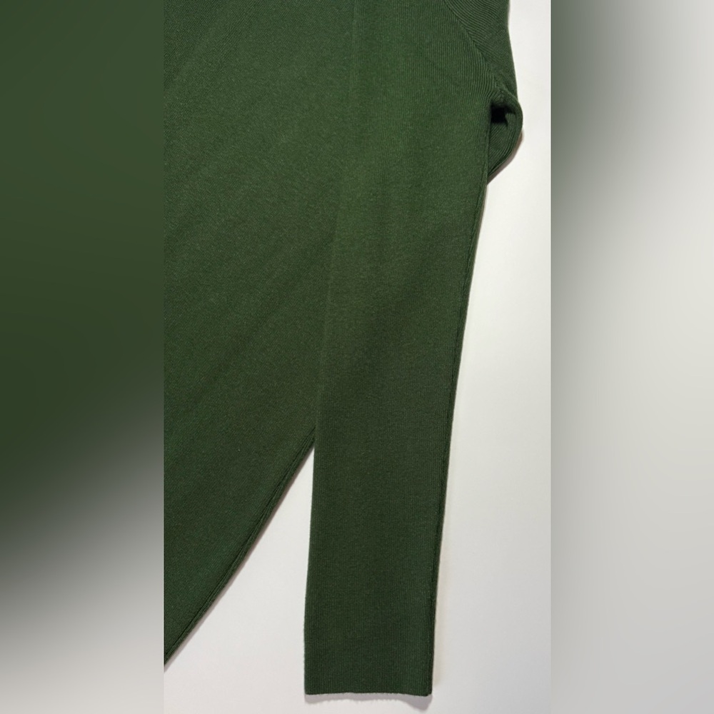 NWT Midi Knitted Ribbed Turtleneck Bodycon Sweater Dress Green Size M/L - Picture 7 of 13